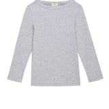 The Baby Rib Boat Neck - Heather Grey flat lay view