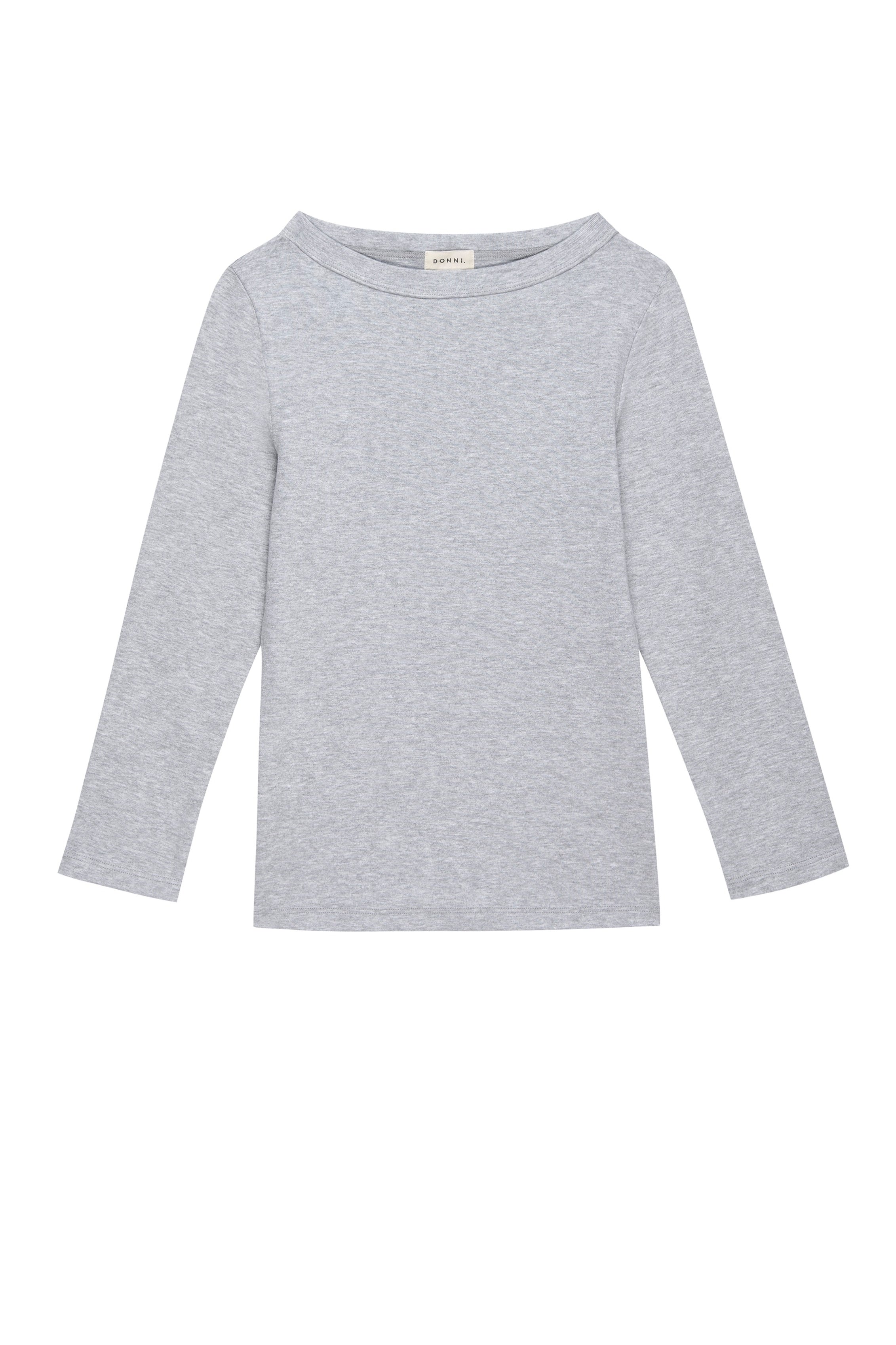 The Baby Rib Boat Neck - Heather Grey flat lay view