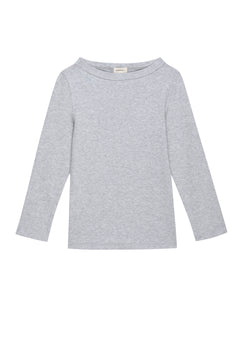 The Baby Rib Boat Neck - Heather Grey flat lay view