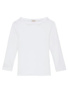 The Baby Rib Boat Neck - Powder flat lay view