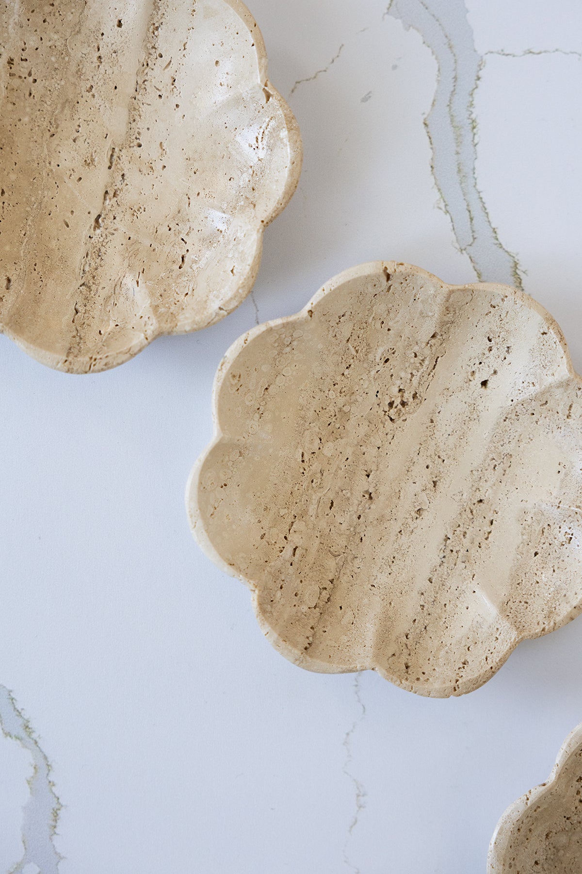 Travertine Scalloped Dish — view 3