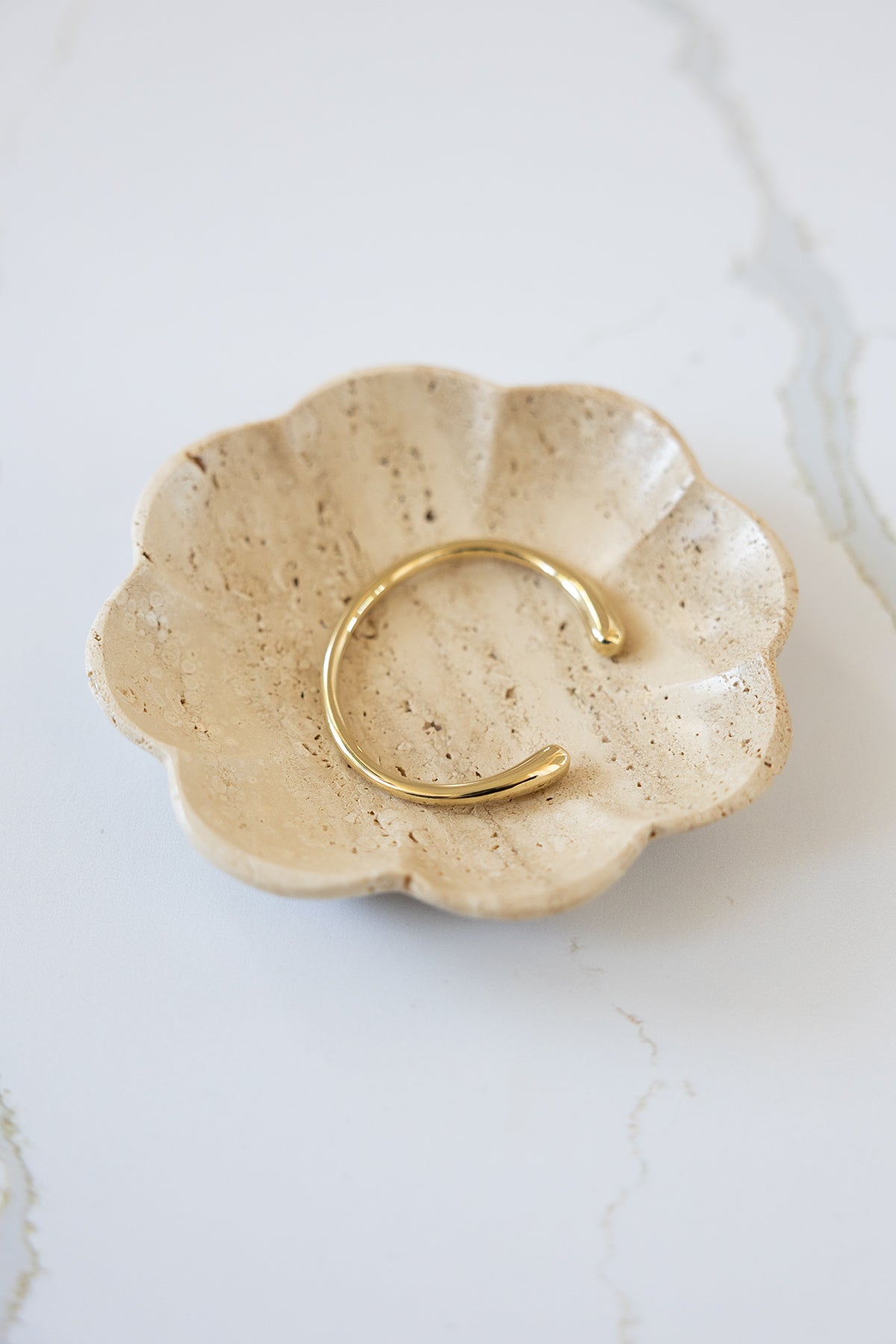 Travertine Scalloped Dish — view 4