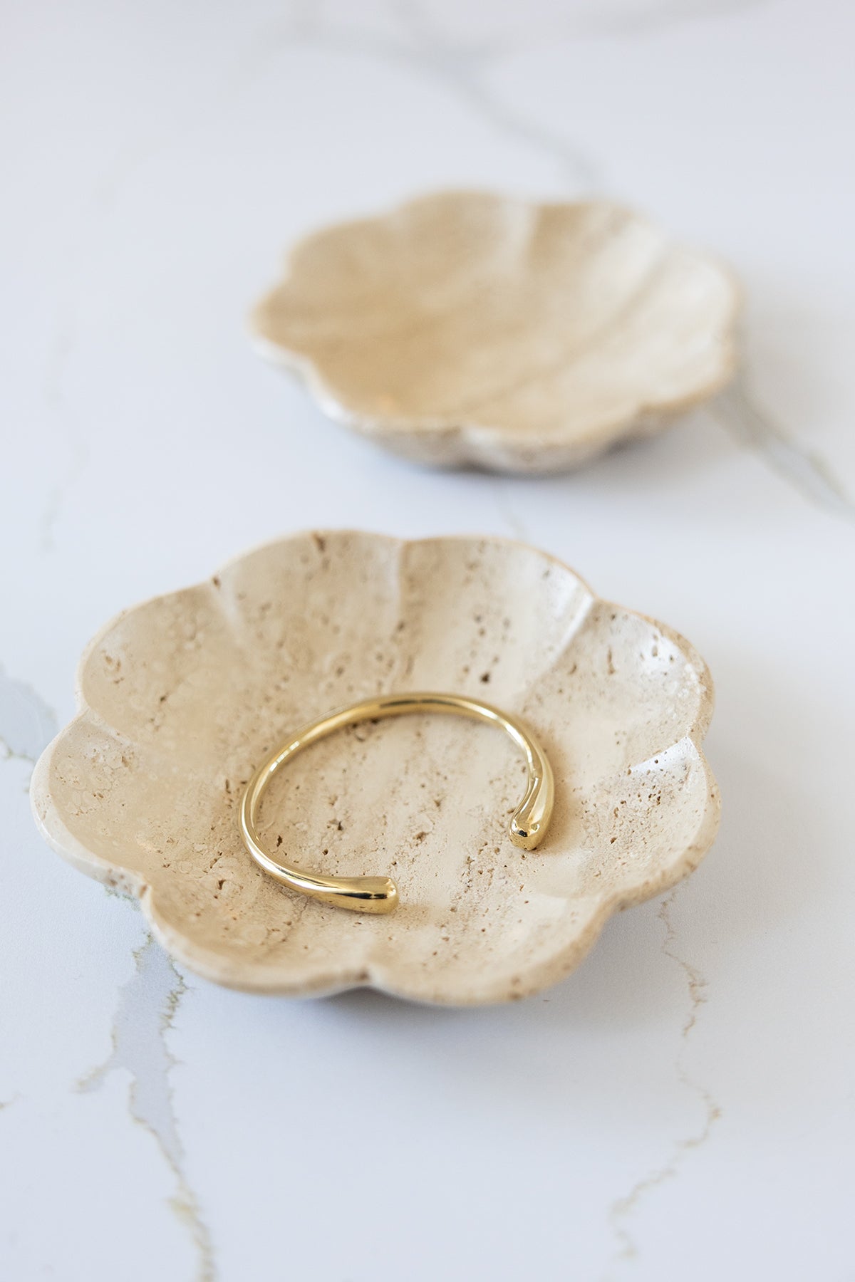 Travertine Scalloped Dish