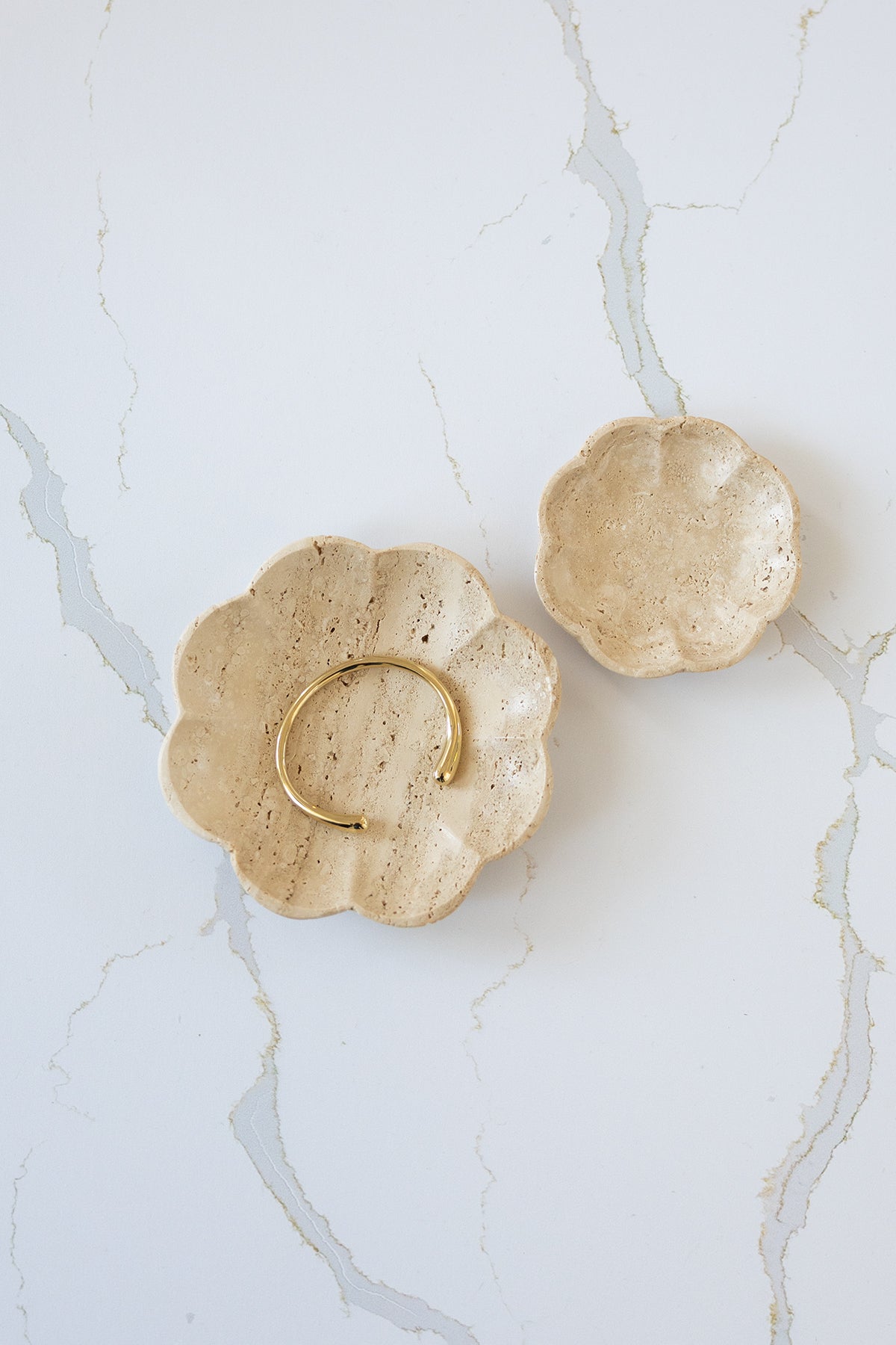 Travertine Scalloped Dish — view 2