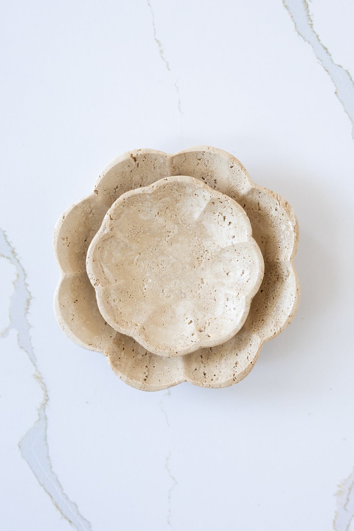 Travertine Scalloped Dish — view 5