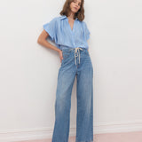 SECULAR Trinity Button Top - Blue