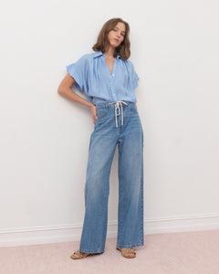 SECULAR Trinity Button Top - Blue
