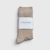 JONES + CO Le Bon Shoppe Trouser Socks in Eggnog cream, a sleek modal blend dress sock with calf coverage.