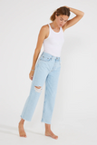Tyler Straight Leg Crop - Blue Mist
