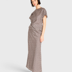 MIRTH Santander Silk Skirt in Shadowline Plaid — worn with the matching Marais top