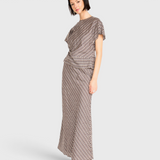 MIRTH Santander Silk Skirt in Shadowline Plaid — worn with the matching Marais top