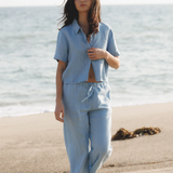Delphine Linen Pant - Baby Blue