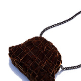 Velvet Mini Game Clutch - Brown