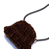 Velvet Mini Game Clutch - Brown