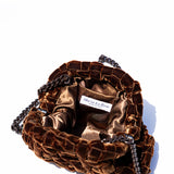 Velvet Mini Game Clutch - Brown