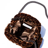 Velvet Mini Game Clutch - Brown
