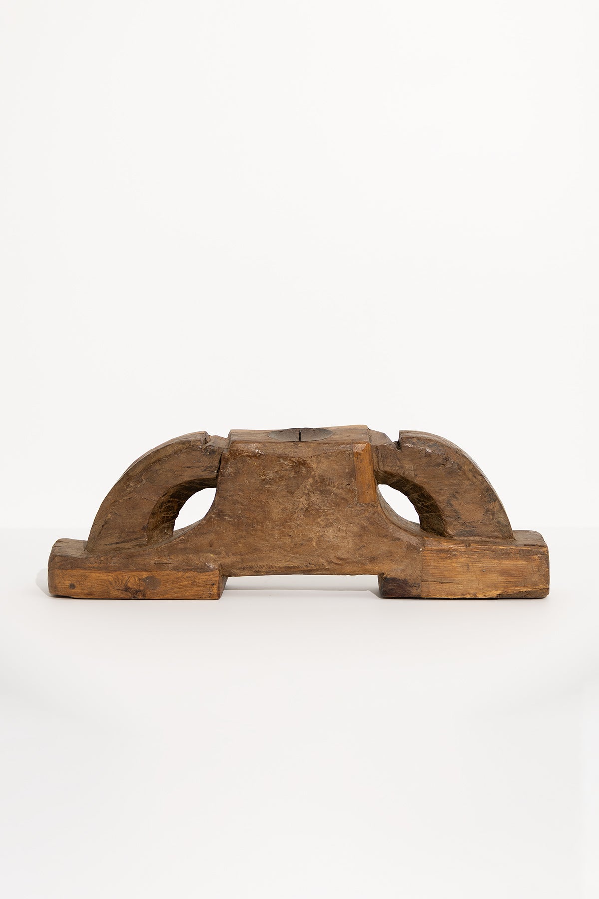 Vintage Wooden Distressed Candle Holder — view 3