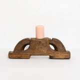 Vintage Wooden Distressed Candle Holder