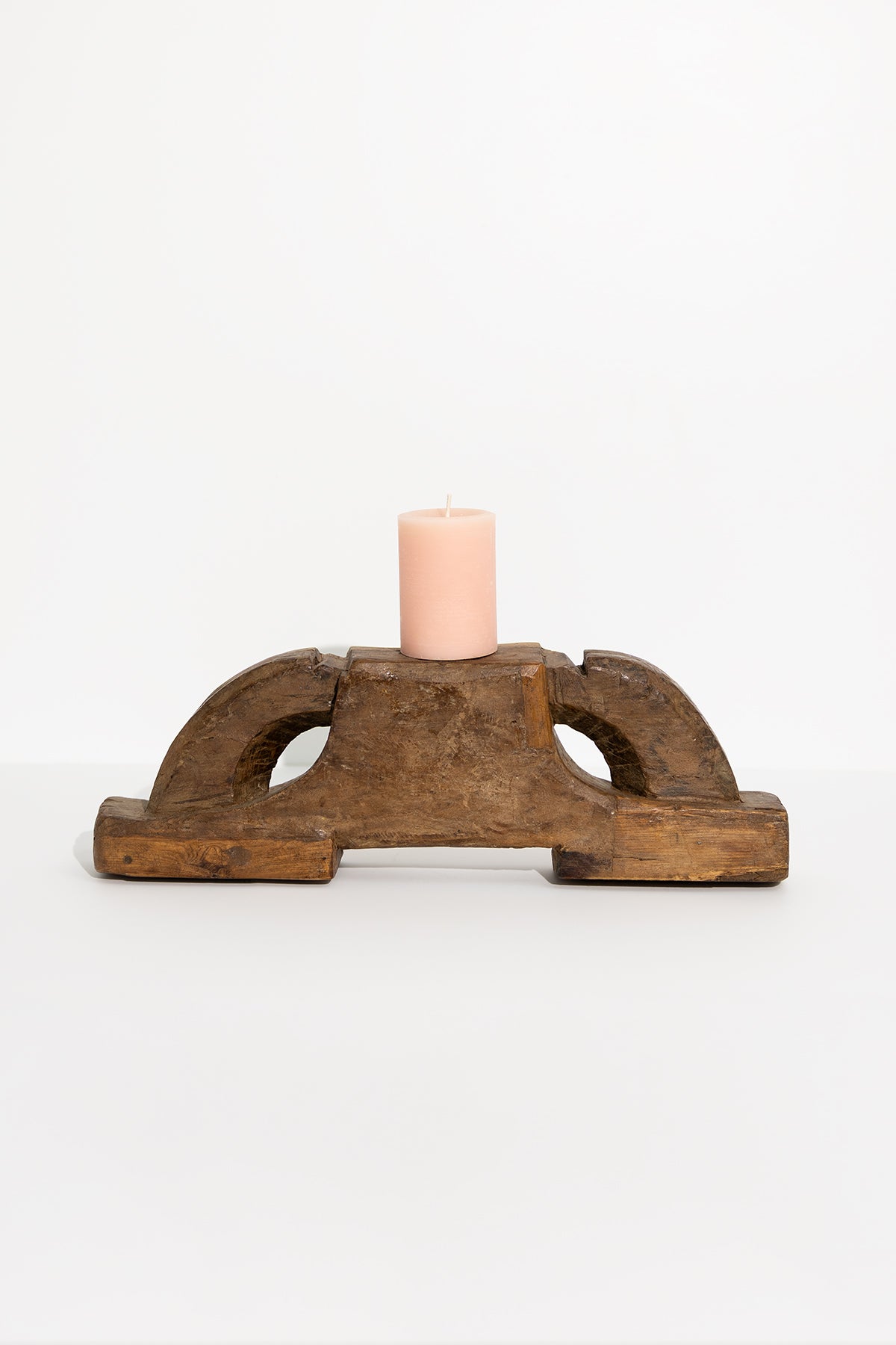 Vintage Wooden Distressed Candle Holder