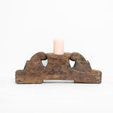 Vintage Wooden Distressed Candle Holder