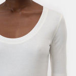 Wide Neck Short Sleeve Top - Ivory — view 3