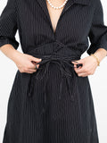 Eden Dress - Black Pencil Stripe