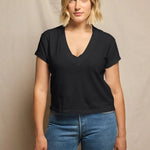 Alanis V Neck - True Black, back view