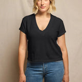 Alanis V Neck - True Black, back view