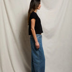Alanis V Neck - True Black, deep V-neckline detail