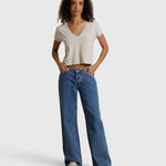 Alanis V Neck - Whitecap Grey