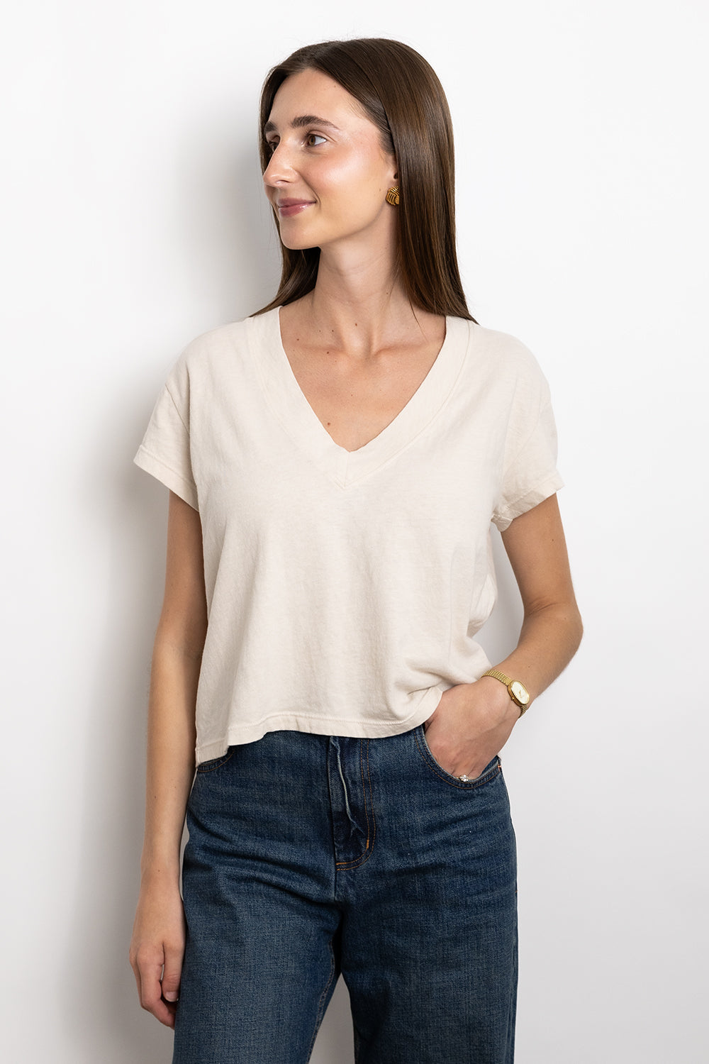 Perfect White Tee Alanis V Neck - Sugar