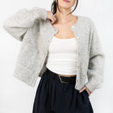 Amélie Alpaca Cardigan - Light Grey