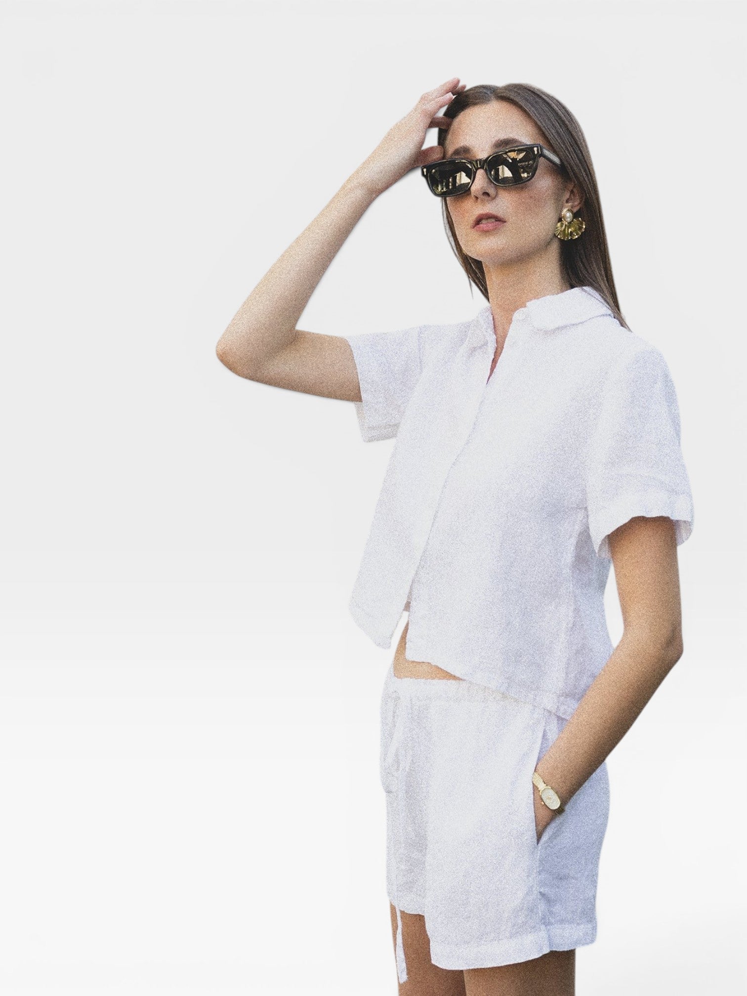 Anais Linen Shirt - White — view 2