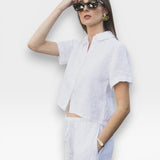 Anais Linen Shirt - White — view 2