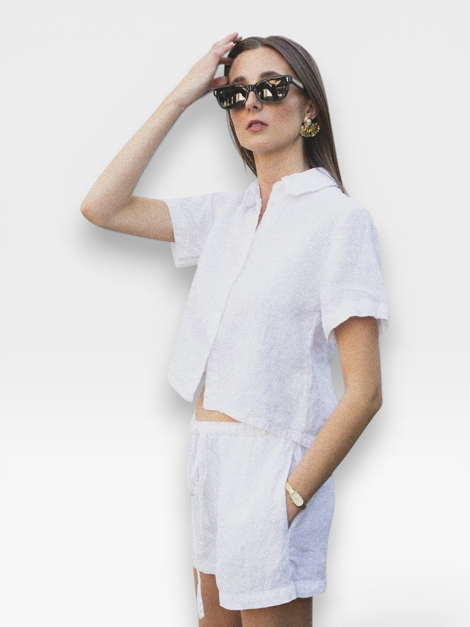 Anais Linen Shirt - White — view 2