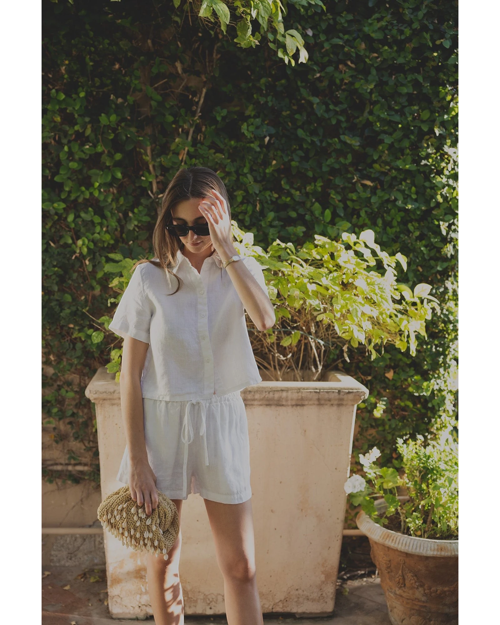 Anais Linen Shirt - White — view 3