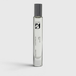 JONES + CO Flower Eater natural perfume oil roll-on in a sleek clear glass bottle with a grey cap.