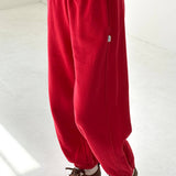 French Terry Balloon Pants - Red Tulip
