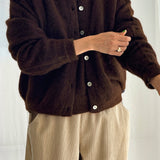 Leila Mohair Cardigan - Cocoa Bean