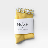 The Petite Ruffled Modal Socks - Butter / Baby Blue