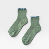 The Petite Ruffled Modal Socks - Sea Glass / Powder Blue