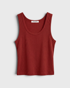 Blondie Structured Rib Bra Friendly Tank - Ruby Red
