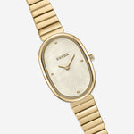 Jane Watch - Gold and White with band stretched flat