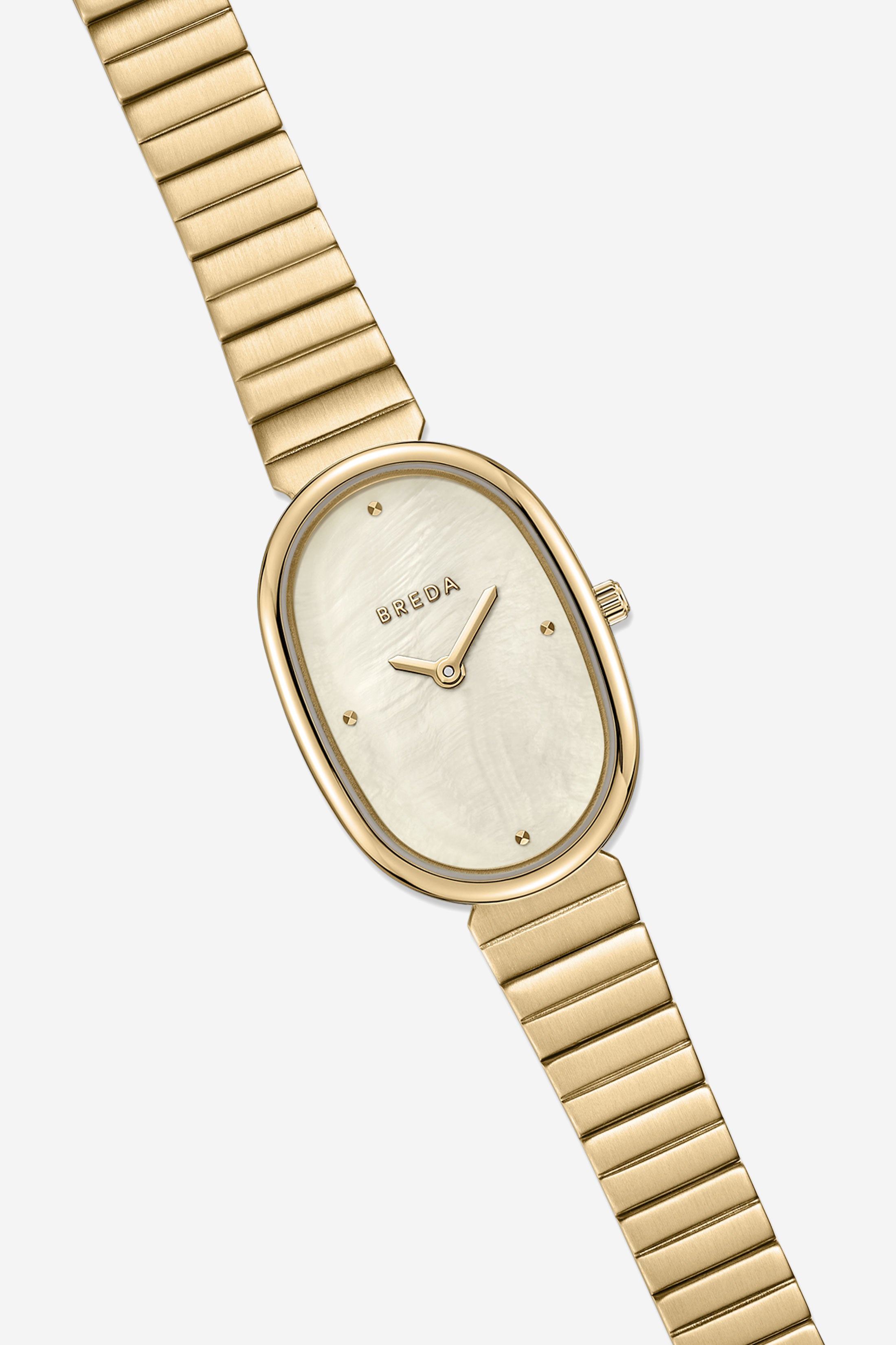 Jane Watch - Gold and White with band stretched flat