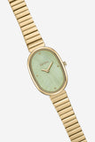 Jane Watch - Gold and Mint band laid flat