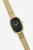 Jane Watch Tethered - Gold and Black with band laid flat out