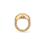 Nocturne Time Ring - Gold and Deep Amber side view of band