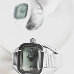 Nocturne Time Ring - Silver and Smoke image of ring in reflection