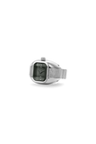 Nocturne Time Ring - Silver and Smoke image of ring on an angle