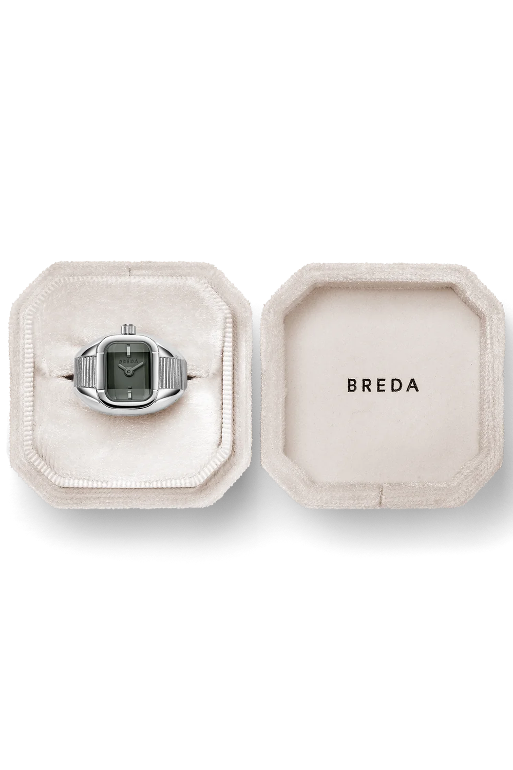 Nocturne Time Ring - Silver and Smoke in ring box